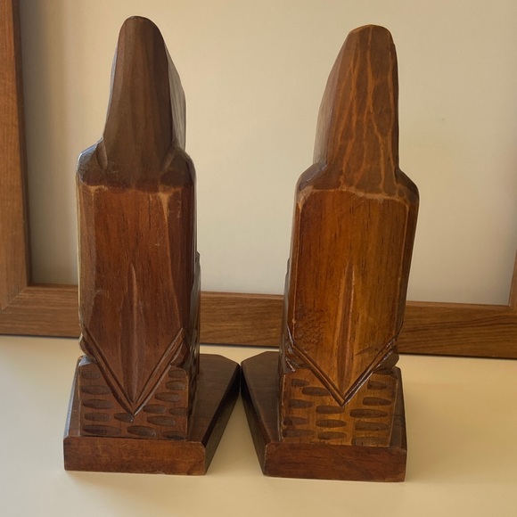 Vintage Mexican Wooden Monk Bookends - Picture 4 of 5